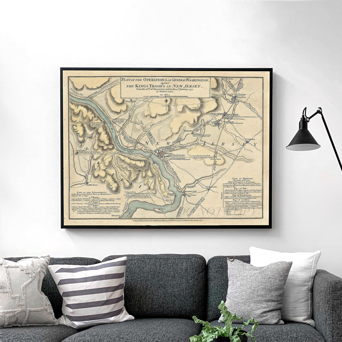 Washington's Crossing Delaware River Map