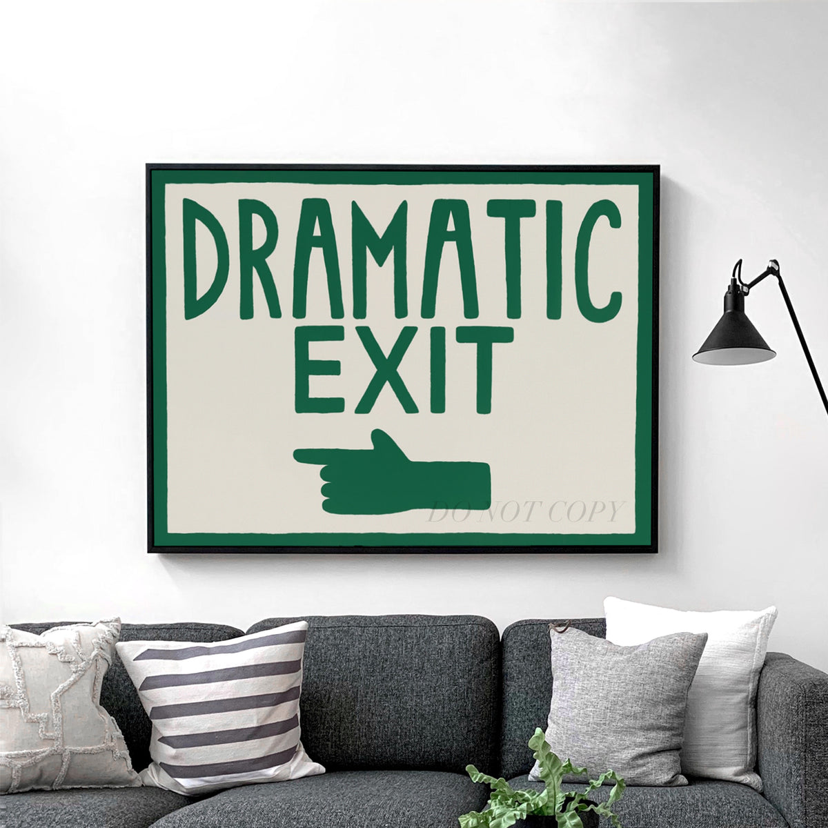 Dramatic Exit Left Wall Sign