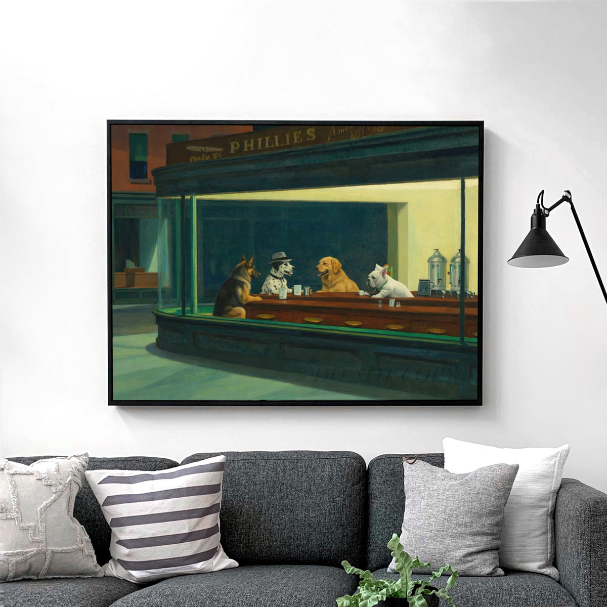 Nighthawks, Dog Edition (Edward Hopper)