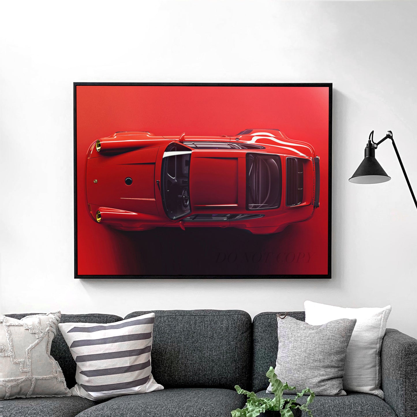 Red Porsche Top View