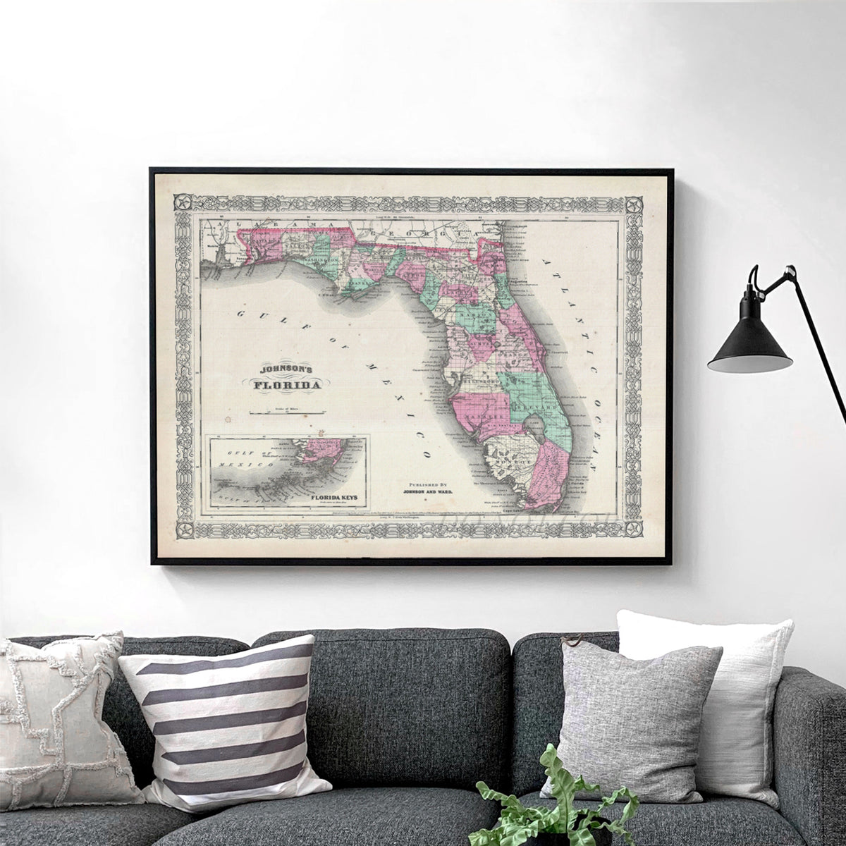 Map of Florida 1866