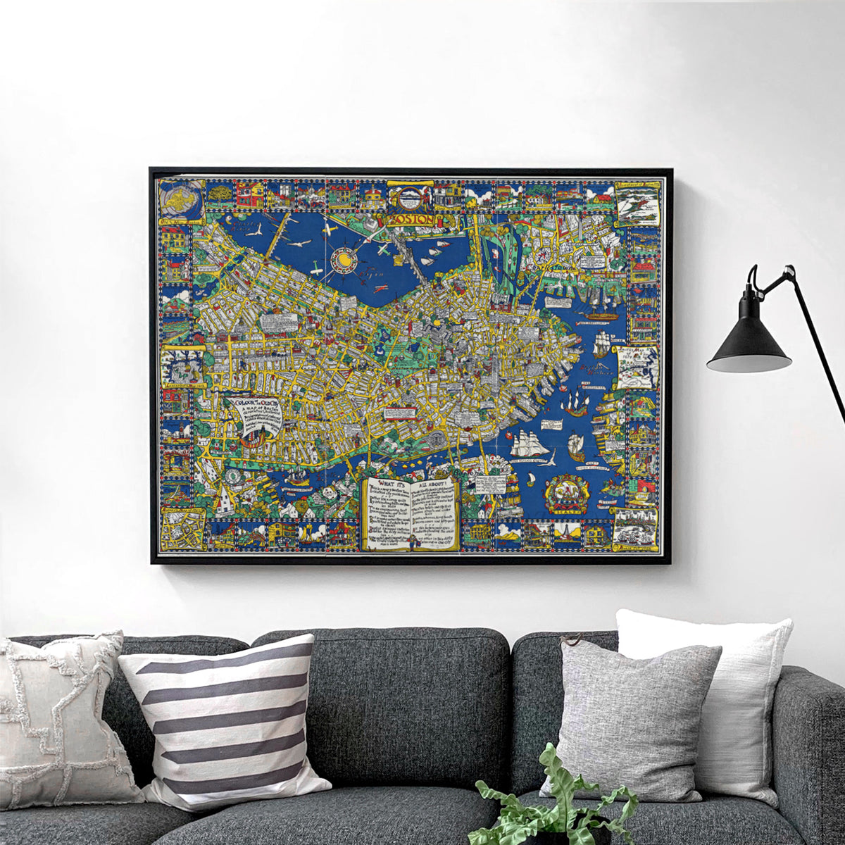 Vintage Map of Boston