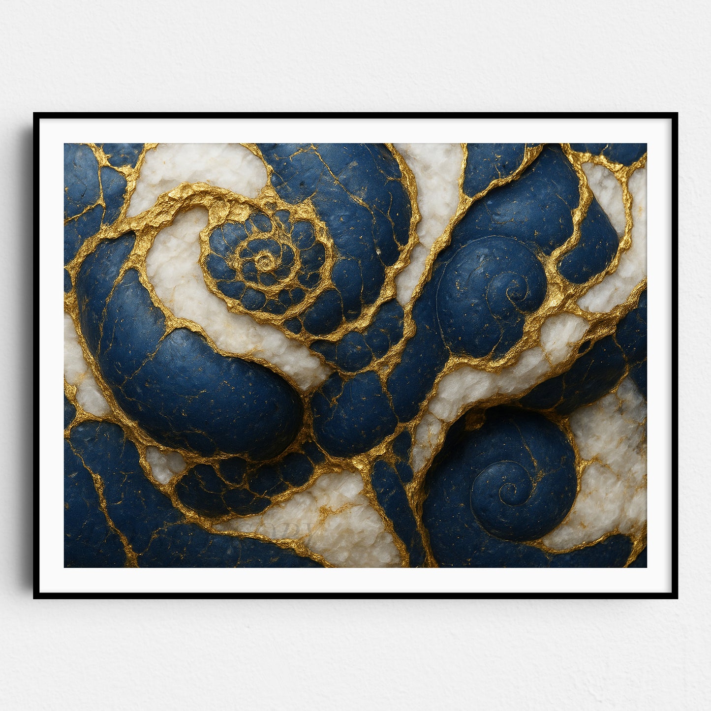 Blue And Gold Marble Swirl