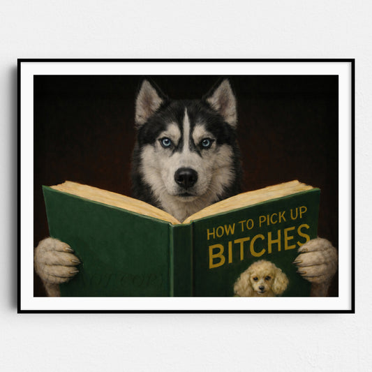 Siberian Husky Reading Dog Dating Book