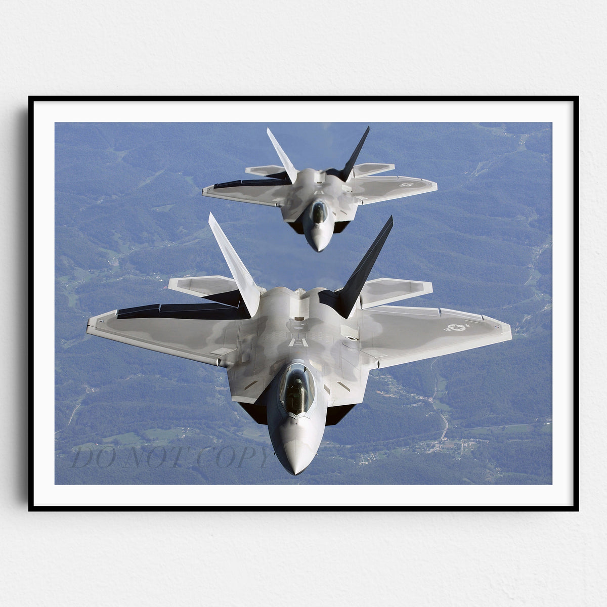 Two F-22As in Close Trail Formation