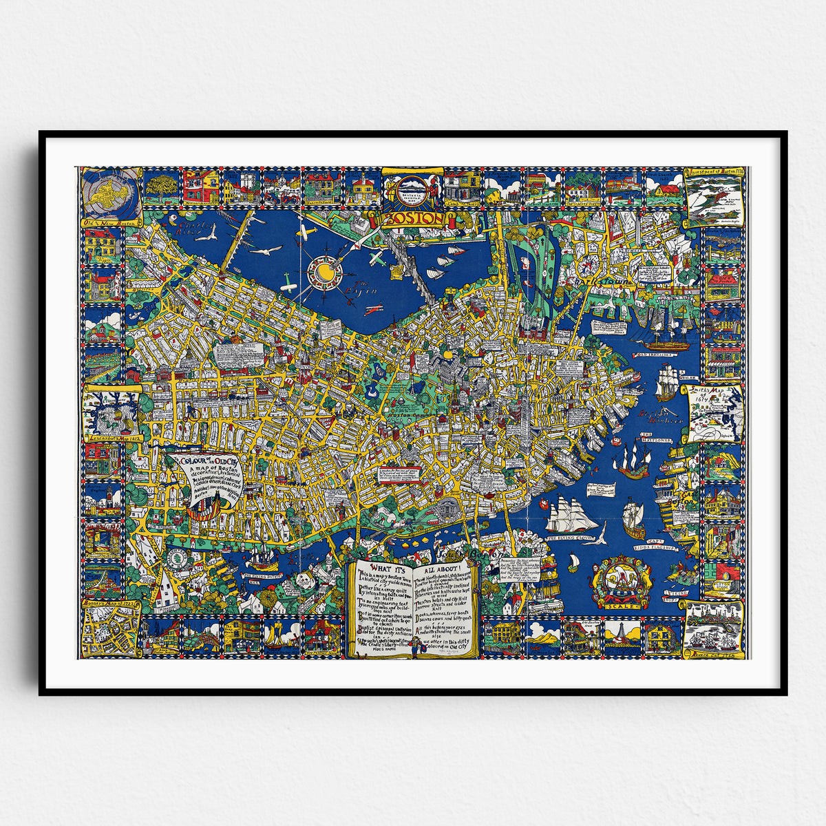Vintage Map of Boston