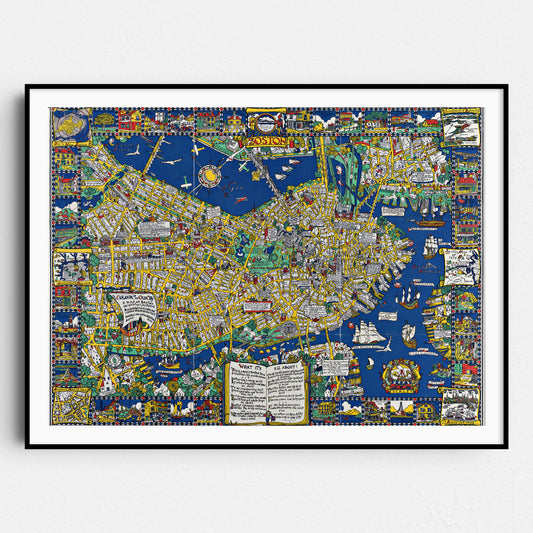 Vintage Map of Boston