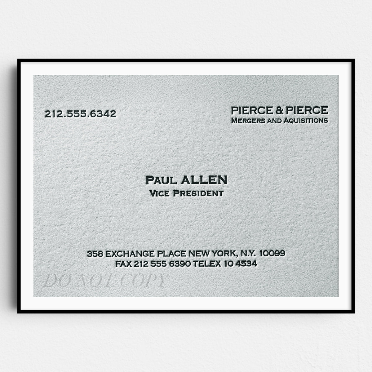 Paul Allen Business Card American Psycho