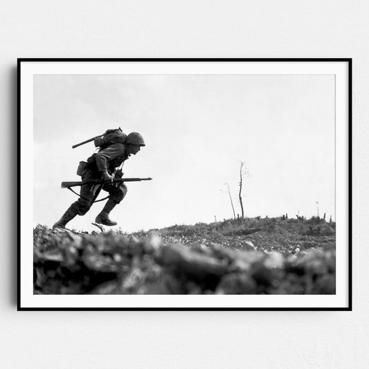 US Marine Dashes Through Valley Of Death, World War Two
