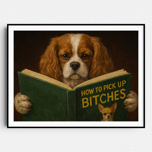 Cavalier King Charles Dog Reading Dating Book