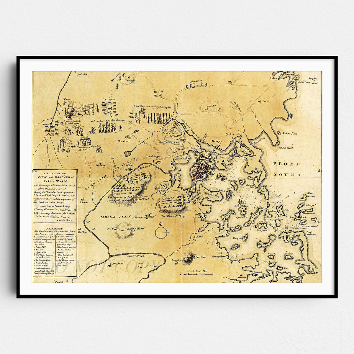 Map of the Boston Area, 1775