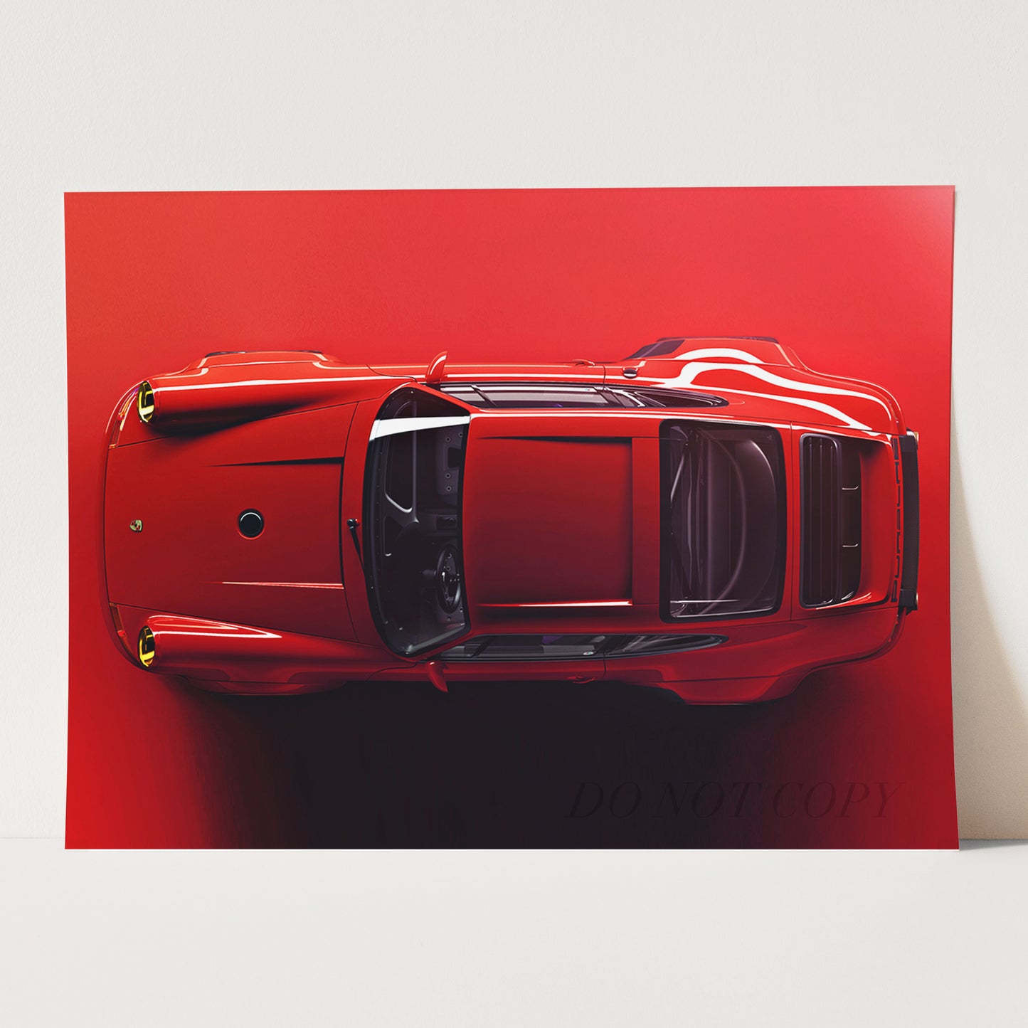 Red Porsche Top View