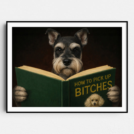 Miniature Schnauzer Reading Dog Dating Book
