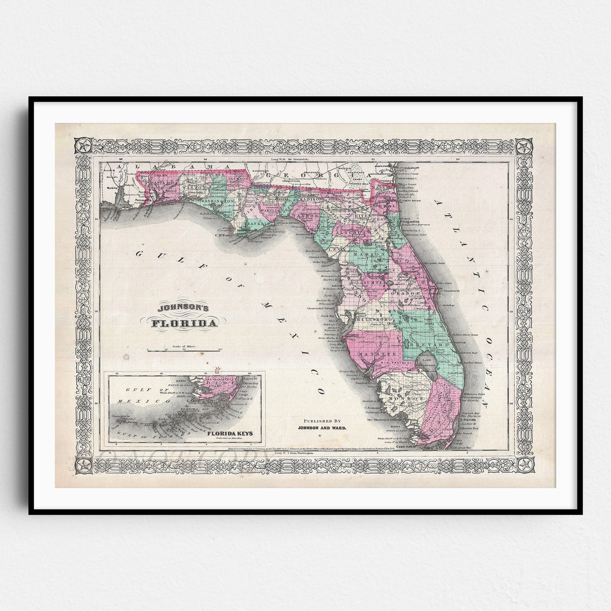 Map of Florida 1866