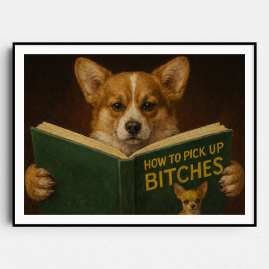 Corgi Dog Reading Dating Book