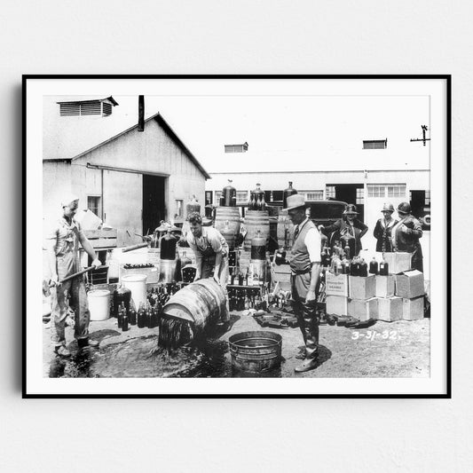 Dumping Out Illegal Booze, Prohibition 1932