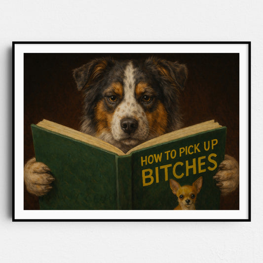 Australian Shepherd Dog Reading Dating Book