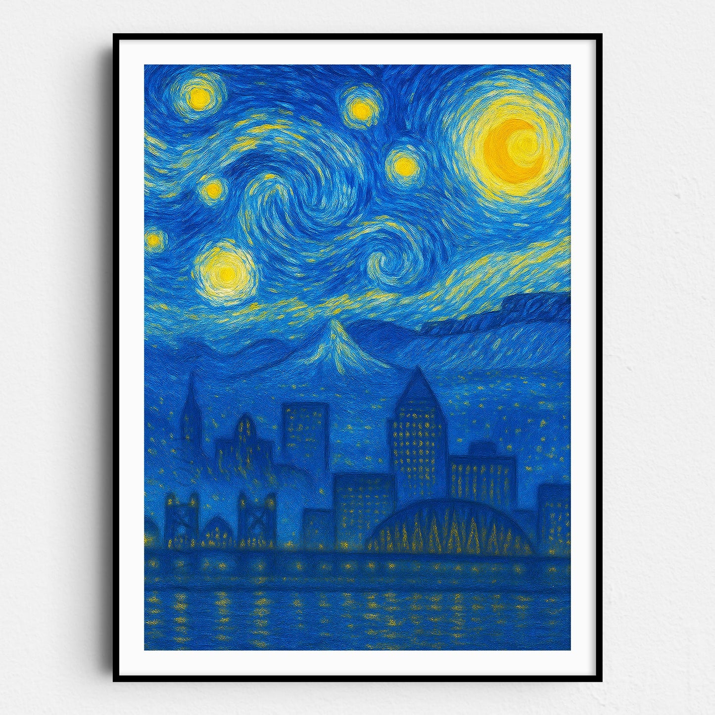 Portland Oregon As Van Gogh Starry Night