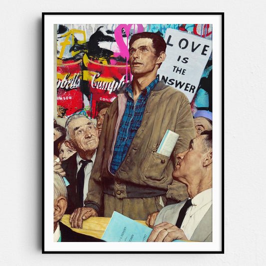 Freedom of Speech Norman Rockwell Banksy Love is the Answer