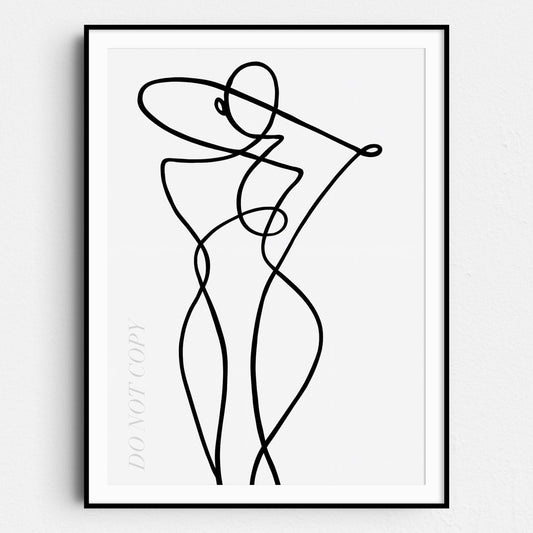 Stylish Woman Line Art