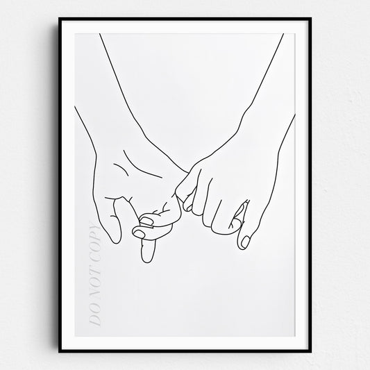 Holding Hands Line Art