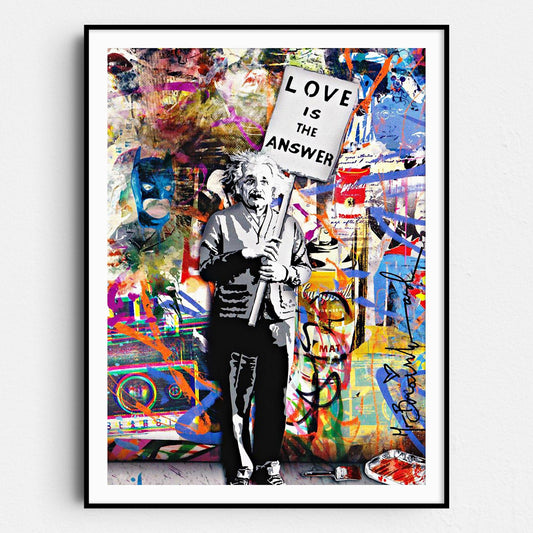 Love Is The Answer Einstein Sign Banksy