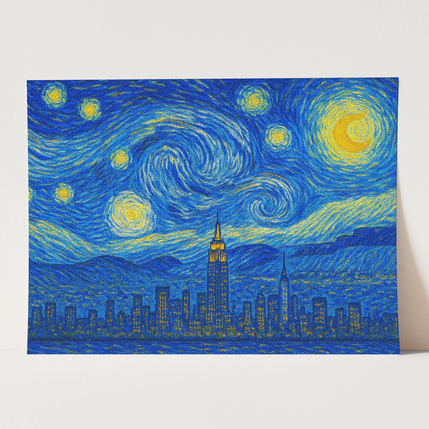 New York City Skyline Van Gogh Starry Night