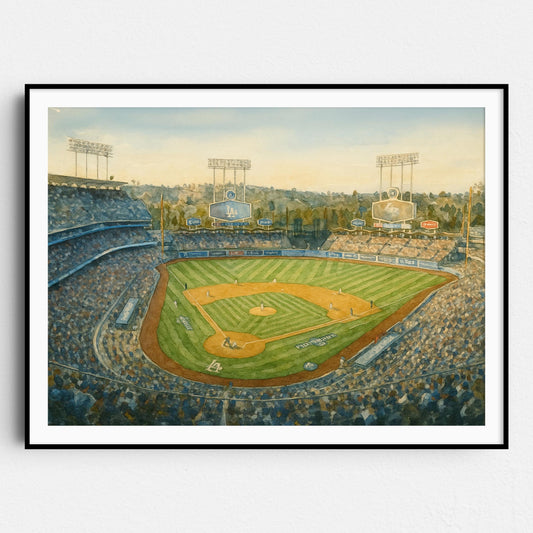Dodger Stadium Watercolor Painting
