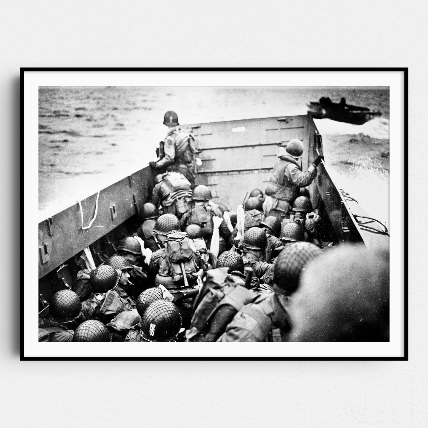 US Army Troops Aboard Landing Craft, D-Day 1944