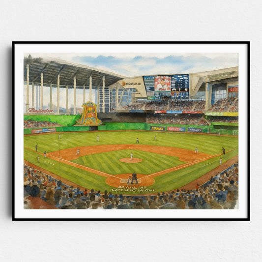 LoanDepot Park Watercolor Painting
