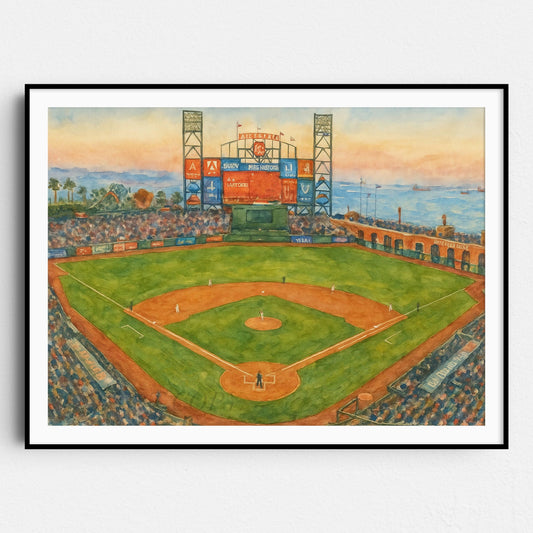 Oracle Park Watercolor Painting