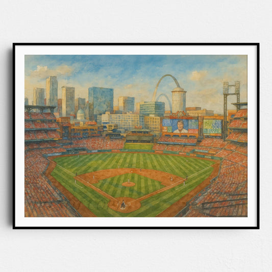 Busch Stadium St Louis Watercolor Painting