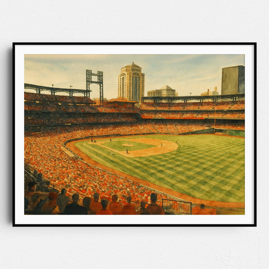 Busch Stadium Watercolor Painting