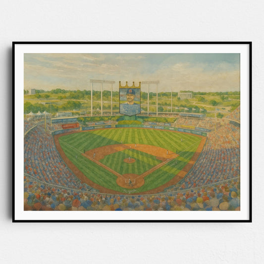Kauffman Stadium Watercolor Painting