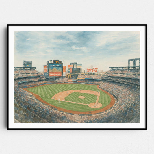 Citi Field Watercolor Painting