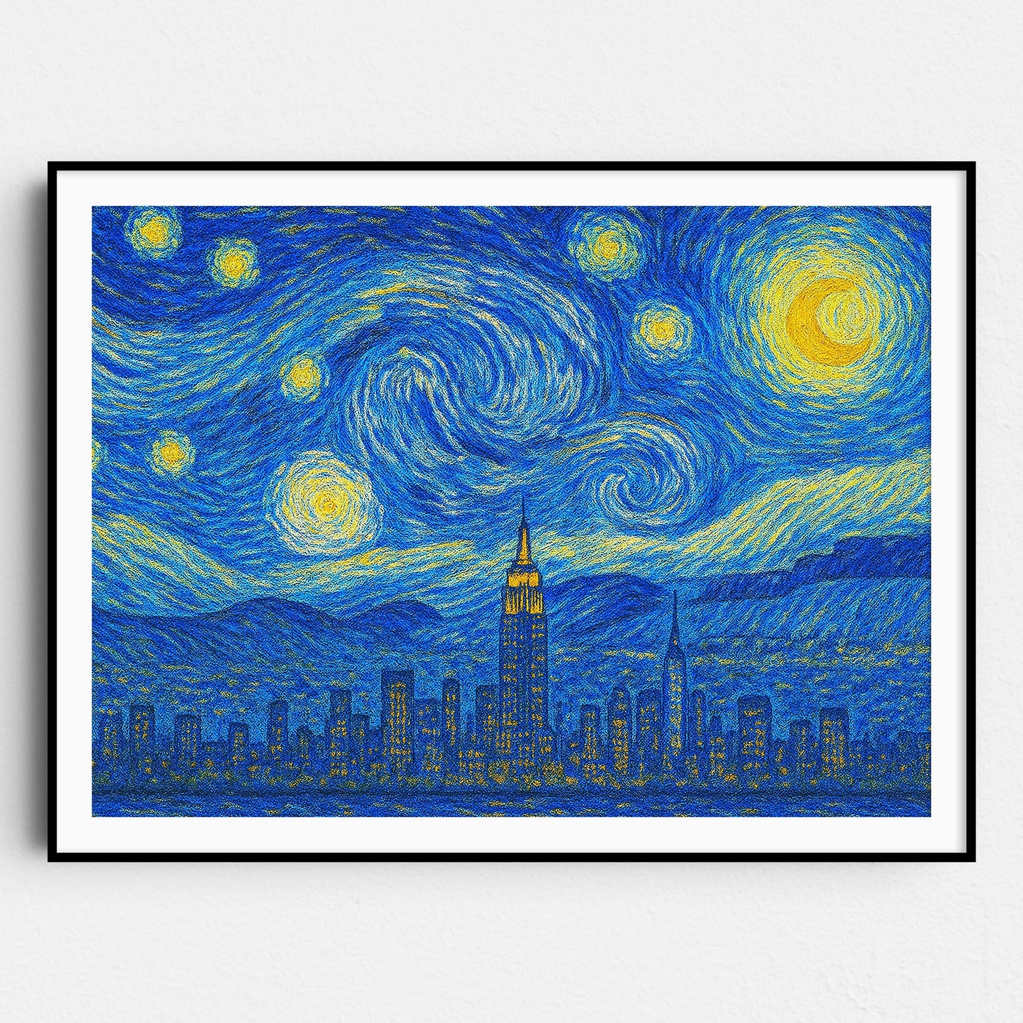 New York City Skyline Van Gogh Starry Night