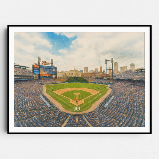 Comerica Park Watercolor Painting