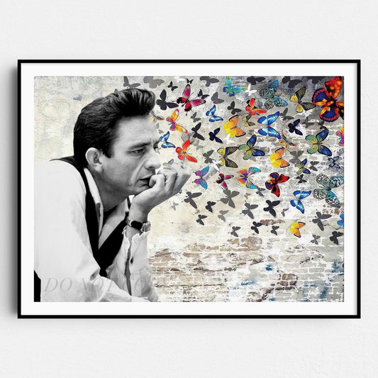 Johnny Cash Butterfly Banksy