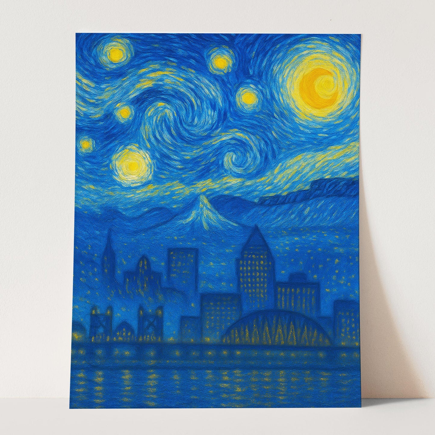 Portland Oregon As Van Gogh Starry Night