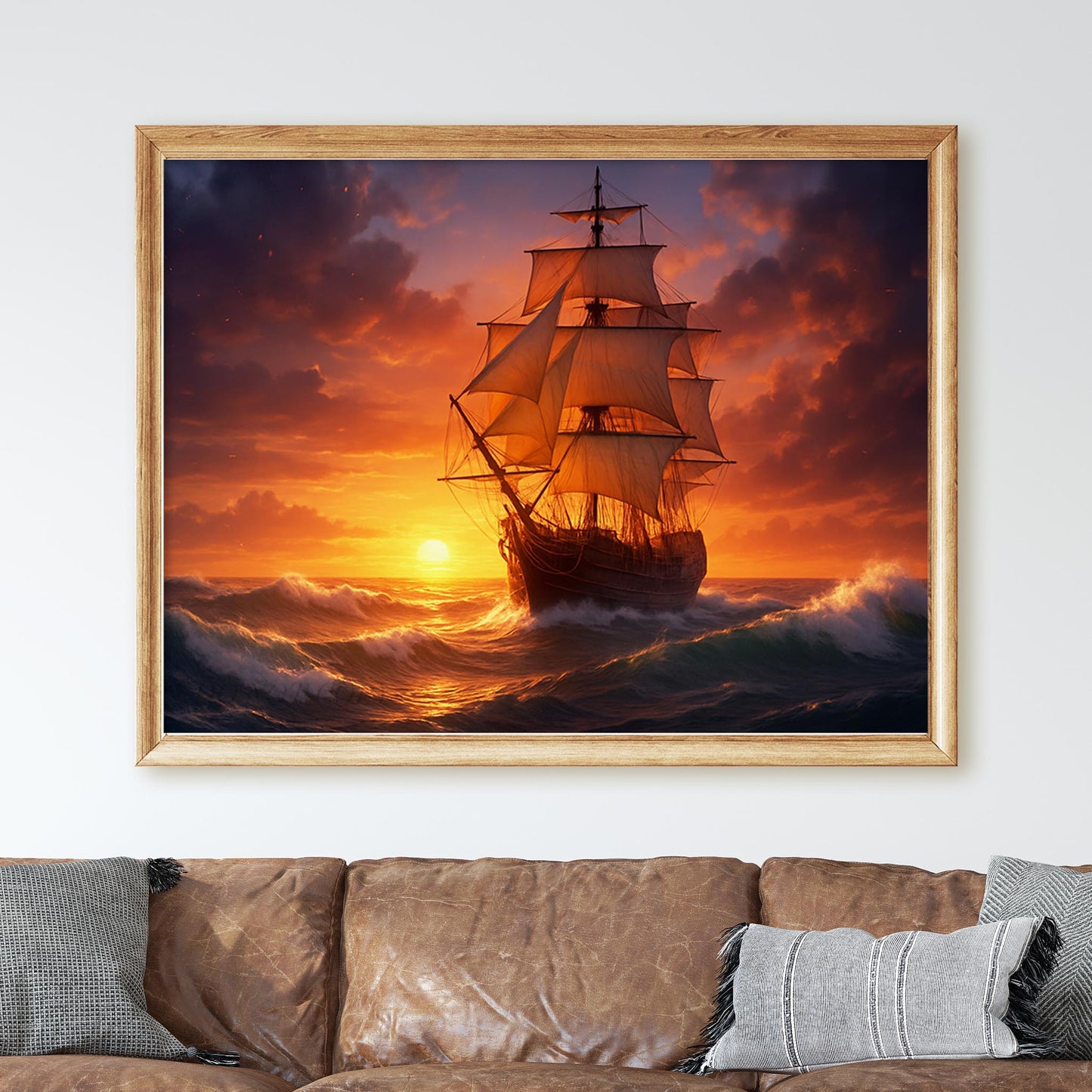 Sunset Over Ship