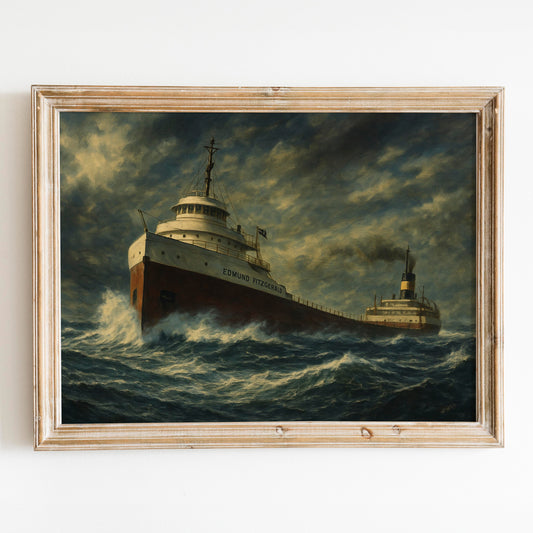 Edmund Fitzgerald Great Lakes Freighter Painting