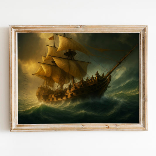 Pirate Ship On High Seas