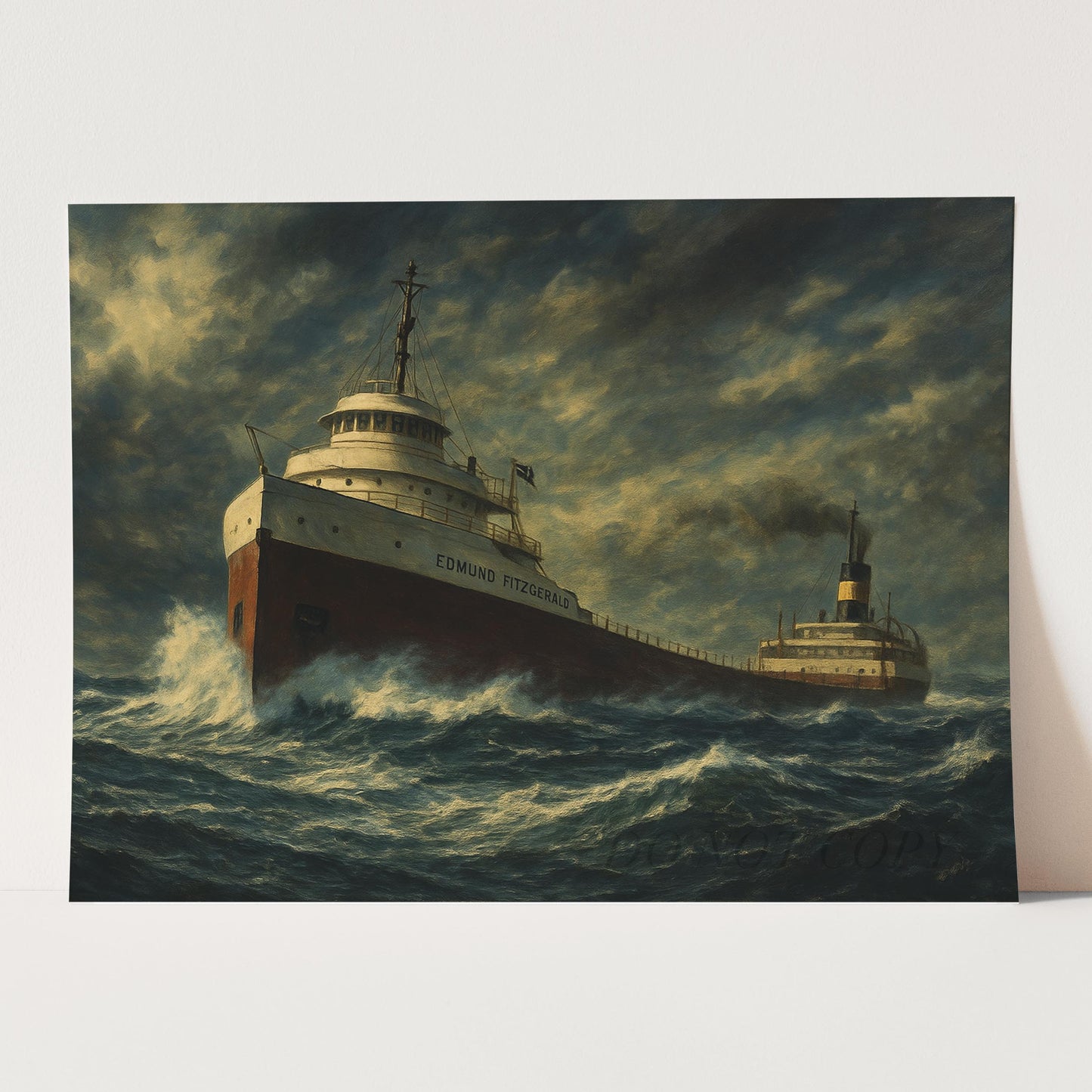Edmund Fitzgerald Great Lakes Freighter Painting