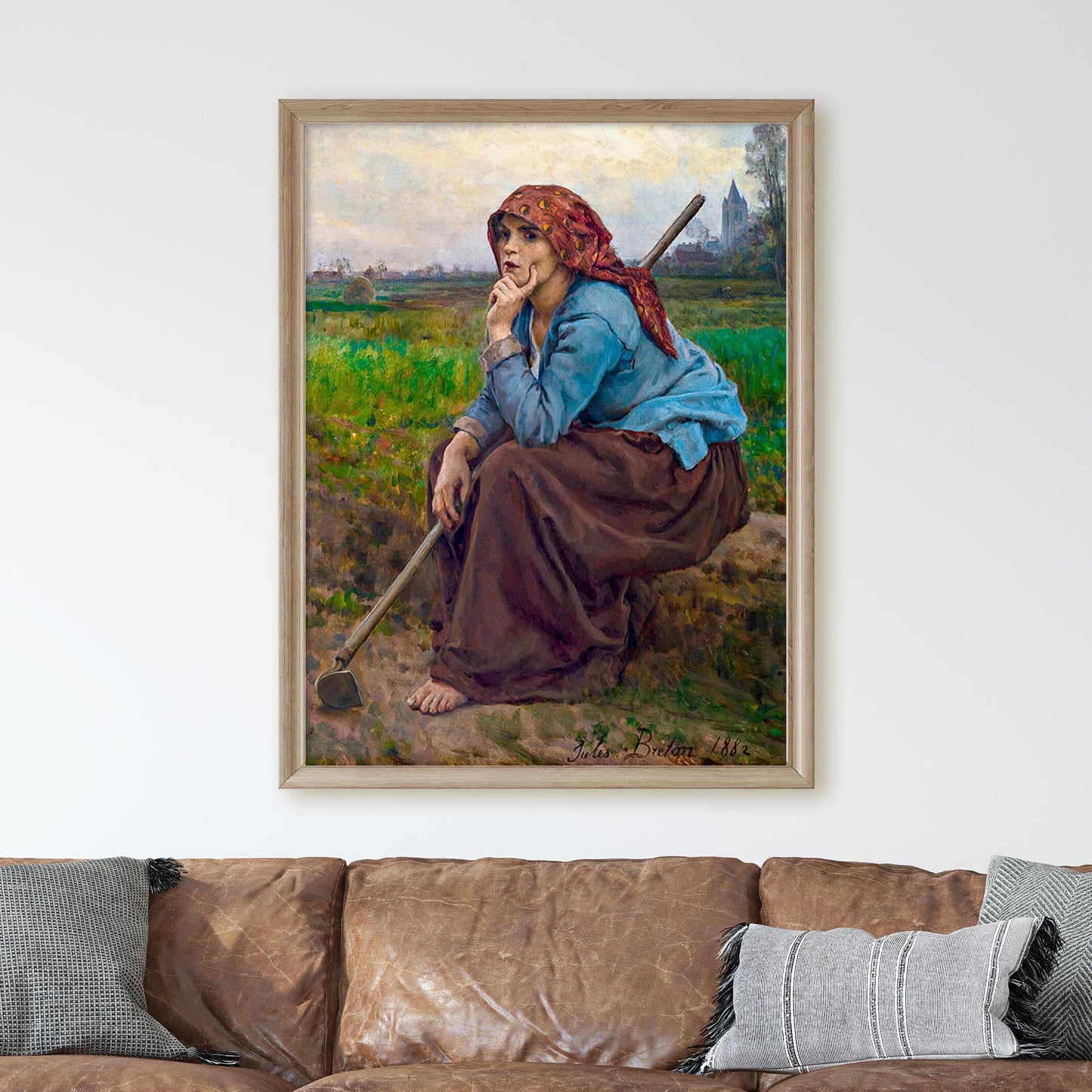 Young Peasant Girl with a Hoe, 1882 by Jules Breton