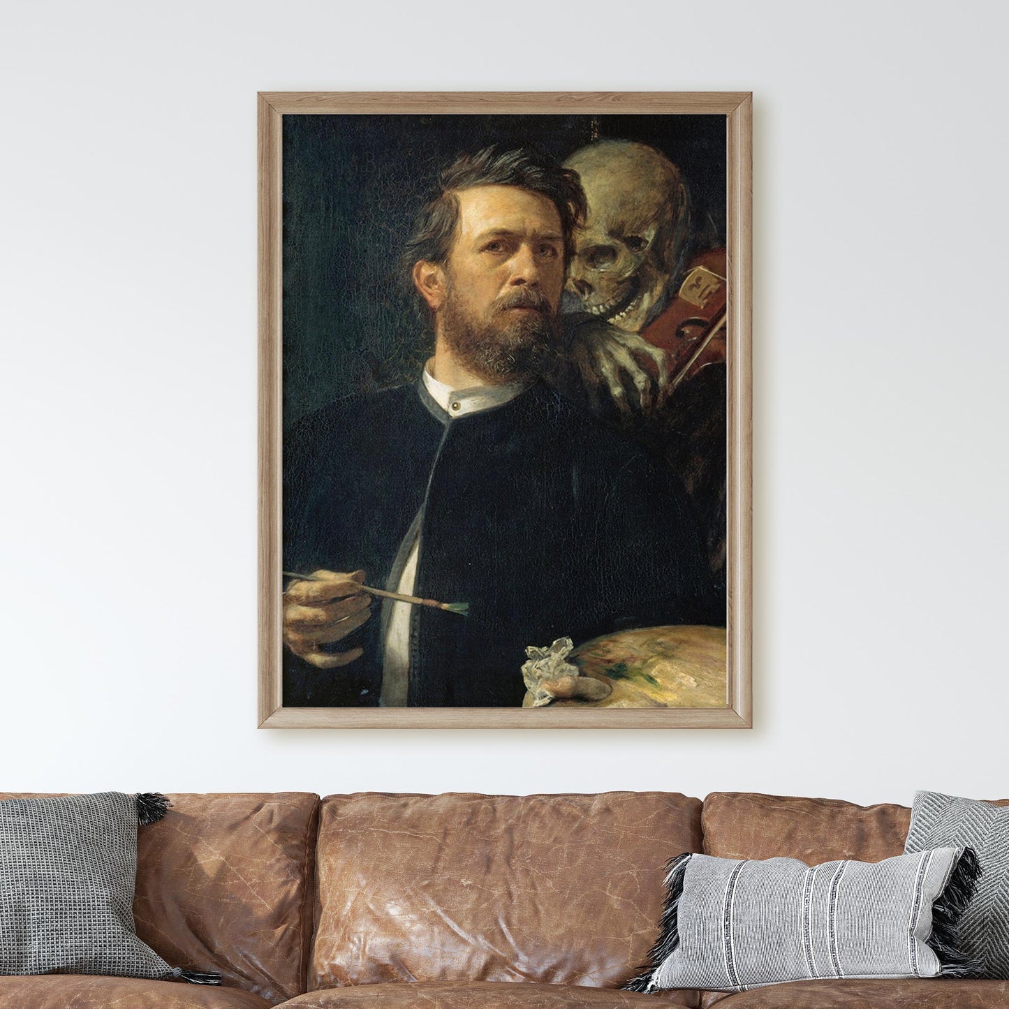 Self Portrait With Death Playing The Fiddle By Arnold Bocklin