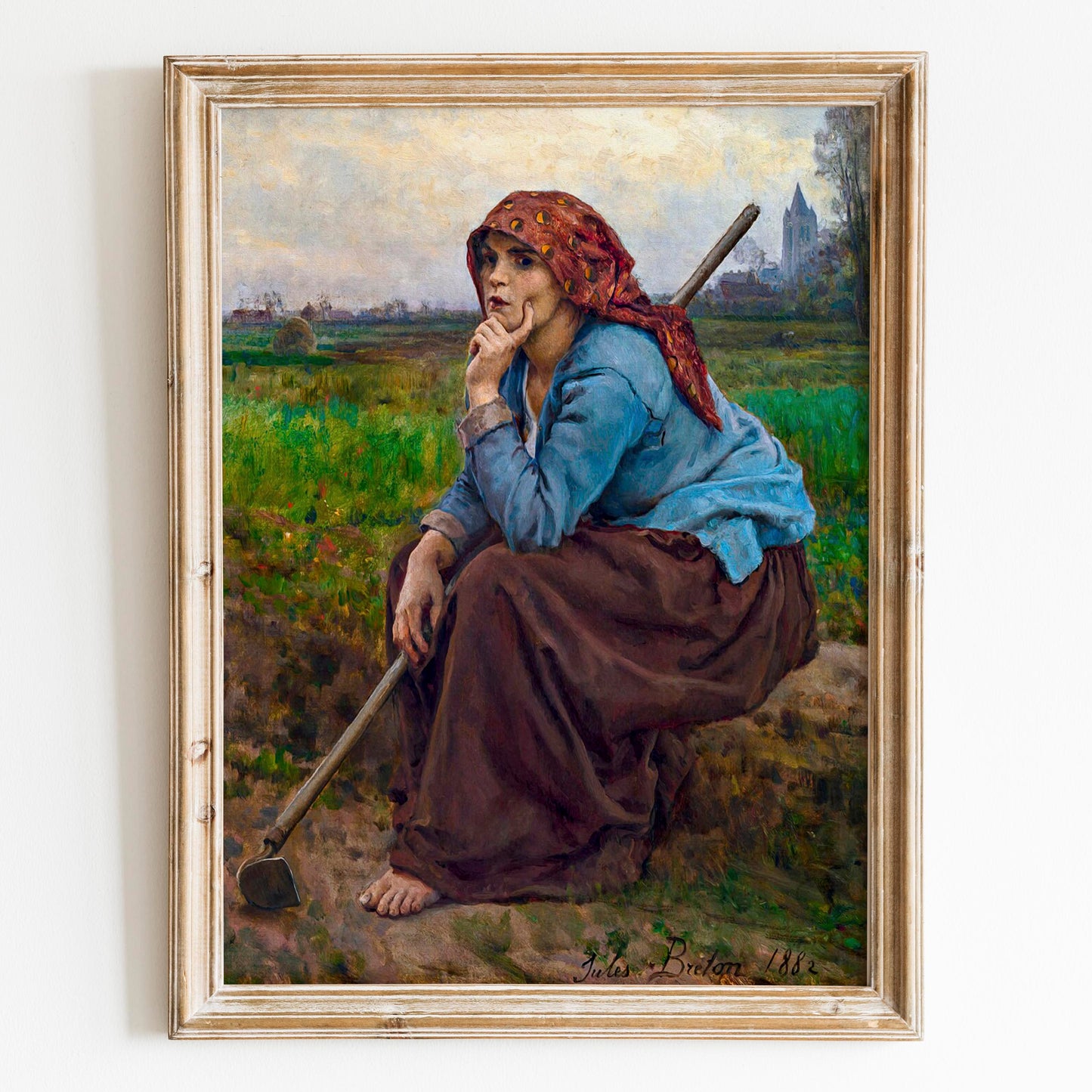 Young Peasant Girl with a Hoe, 1882 by Jules Breton