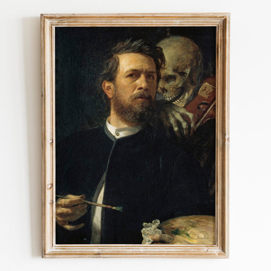 Self Portrait With Death Playing The Fiddle By Arnold Bocklin