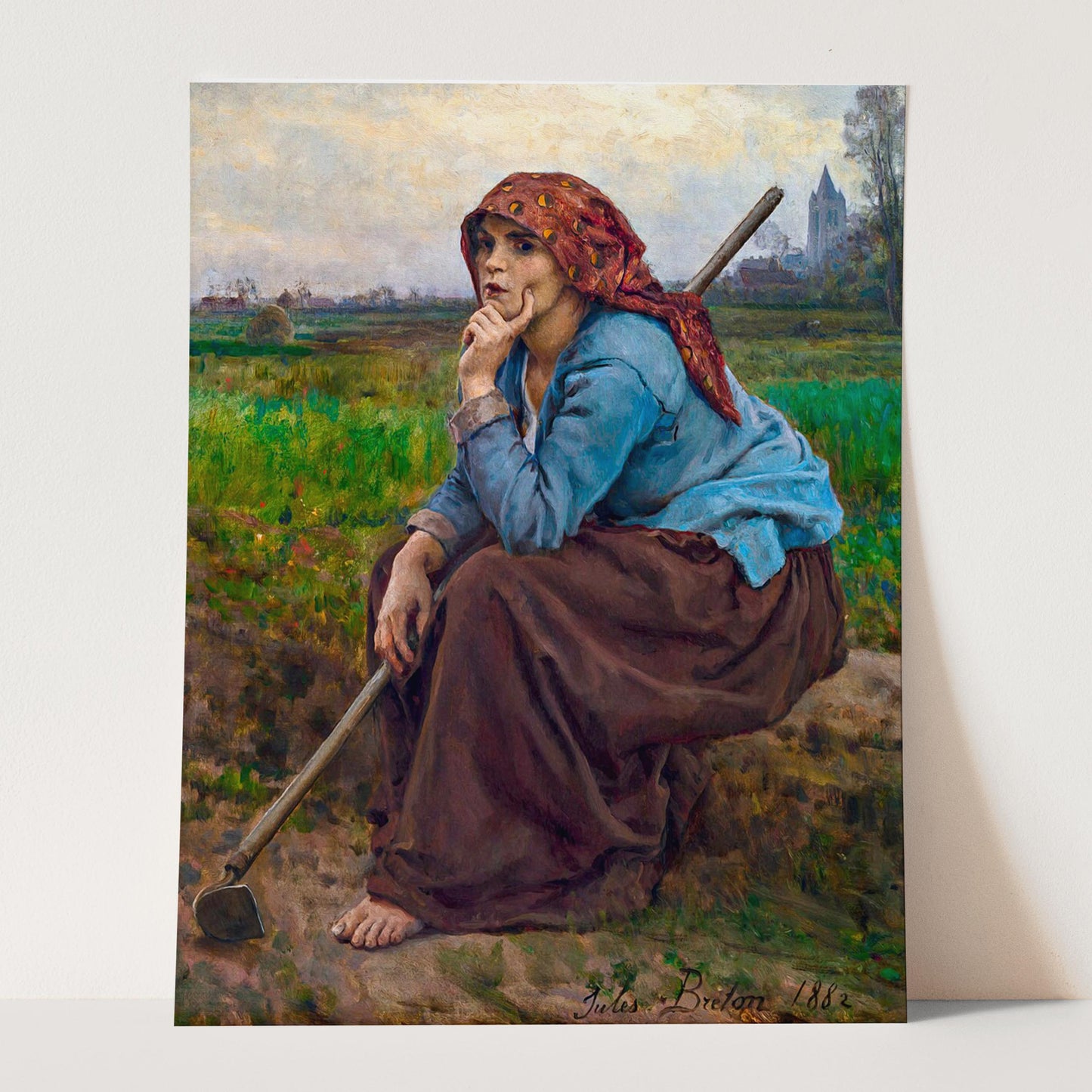 Young Peasant Girl with a Hoe, 1882 by Jules Breton