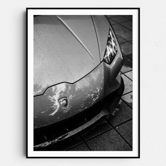 Black and White Lamborghini Close Up