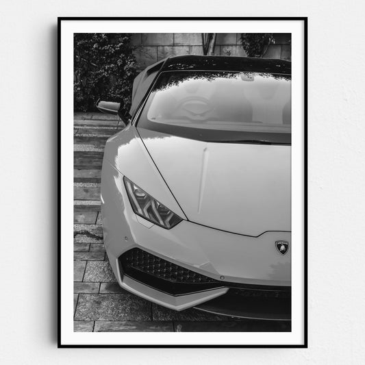 Black & White Lamborghini Close Up Front